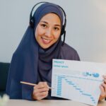 The Power of Long-Form Content in SEO muslim lady using laptop talk to colleagues in vid 9ybz8e8